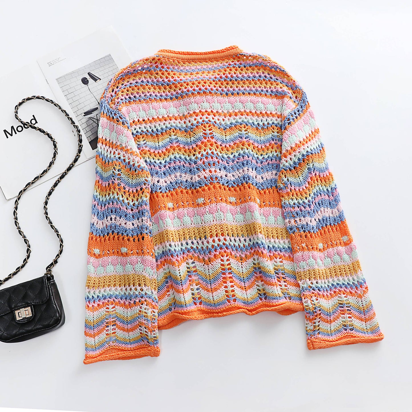STRIPED SWEATER LOOSE RAINBOW KNITWEAR