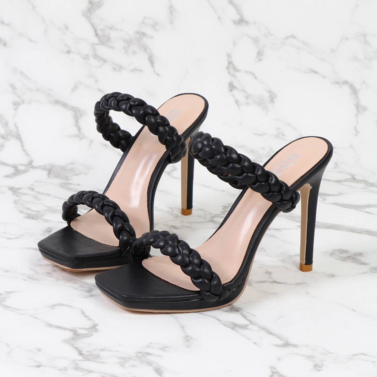 WOMEN SIMPLE WATERPROOF STILETTO HIGH HEELS