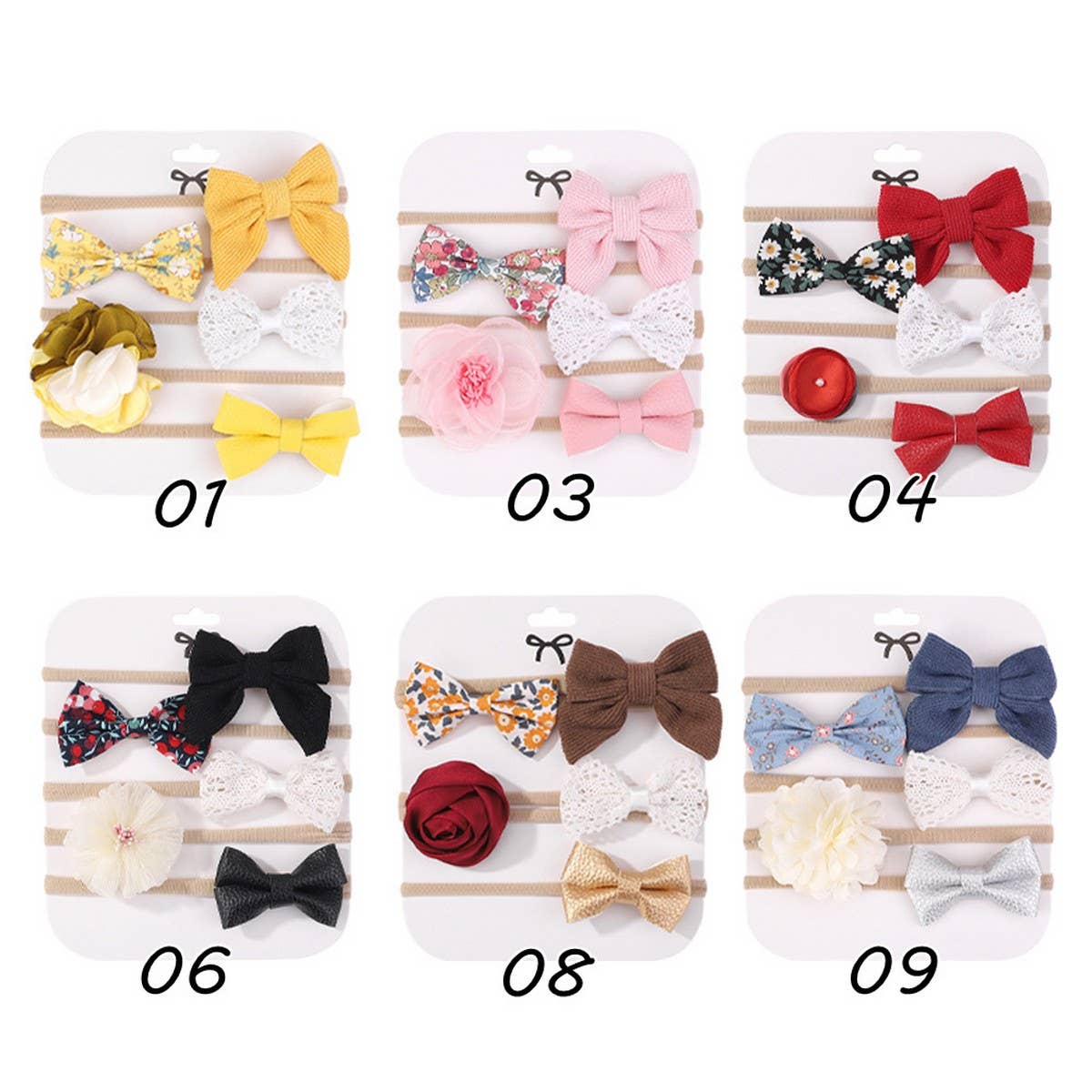 Baby Nylon Headband Set with Soft Bow_CWAHA6725