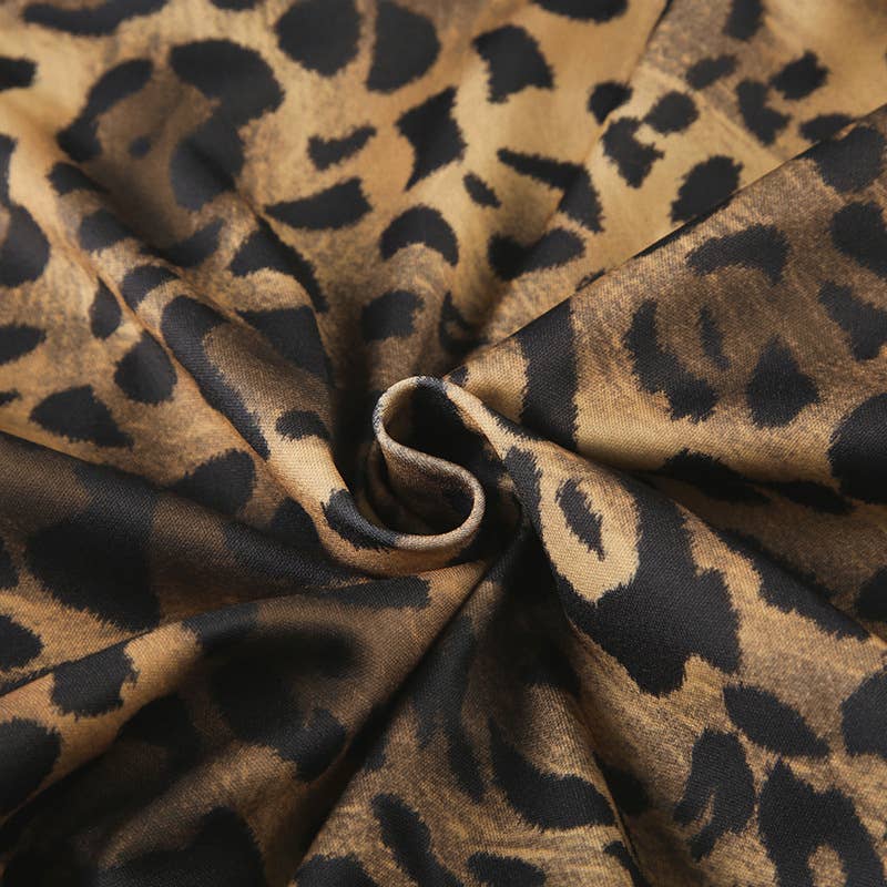 LEOPARD PRINT ZIPPER HOODIE PATCHWORK CARDIGAN