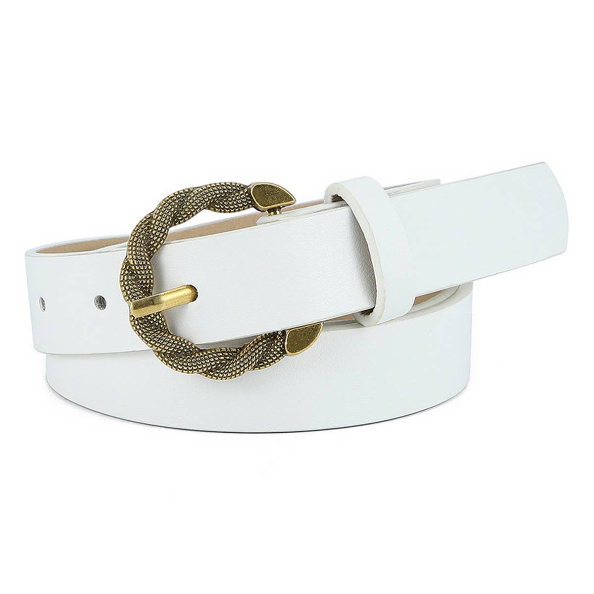 VINTAGE SNAKE ROUND PIN BUCKLE BELT_CWABE0611