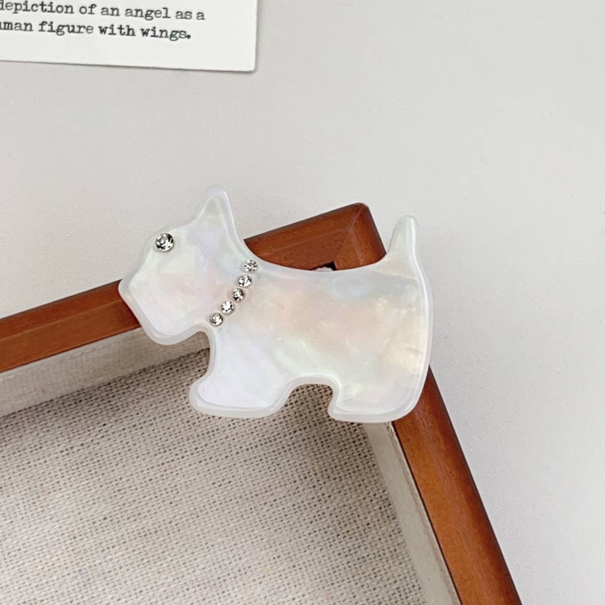 French vintage diamond-encrusted puppy hair clip