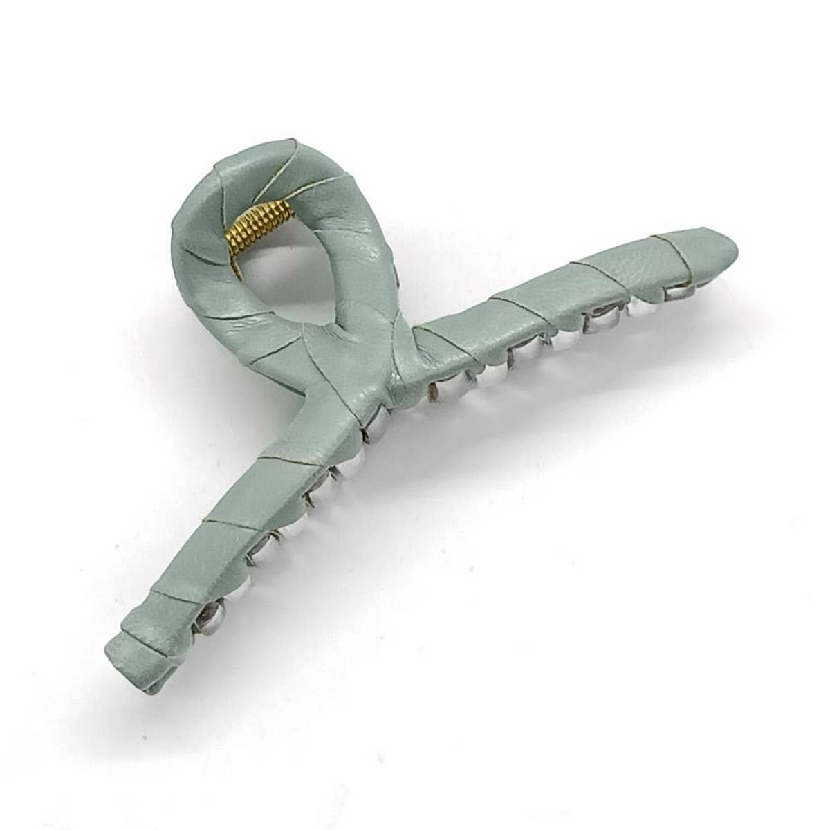 Stylish Simple PU Leather Wrapped Hair Claw_CWAHA6376