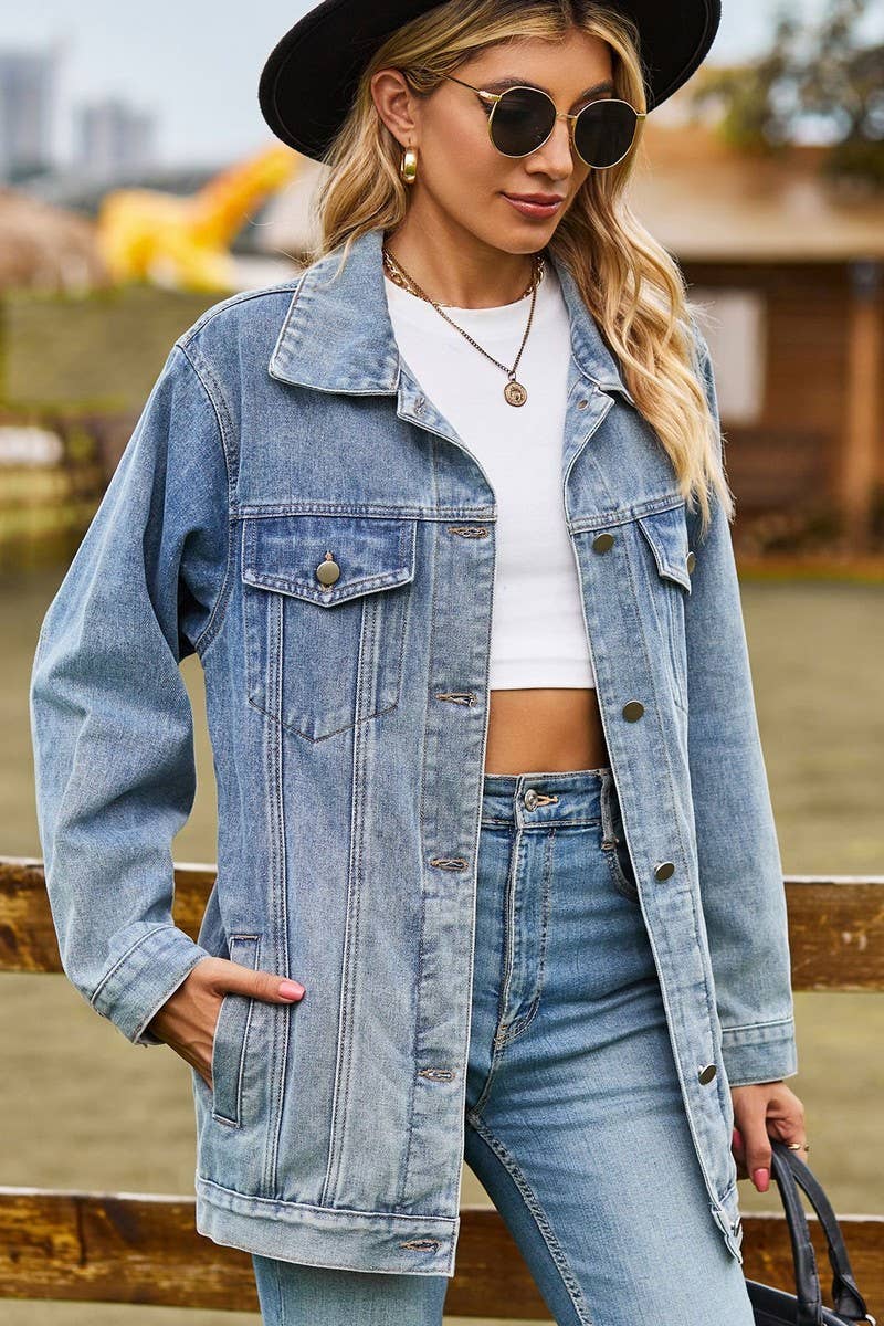 CWJJ00096_RETRO LOOSE CASUAL DENIM JACKET TOP