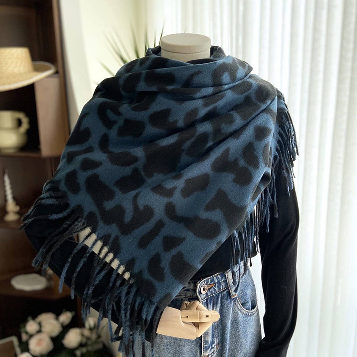 Double-Sided Leopard Print Scarf - Cozy Wrap