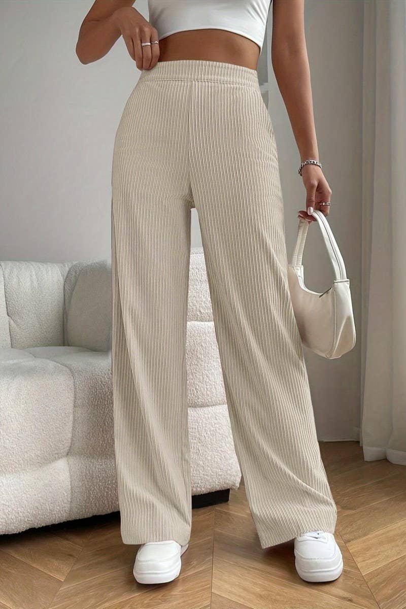 CWBLP1814_HIGH WAIST LOOSE DRAPE CASUAL STRAIGHT PANTS