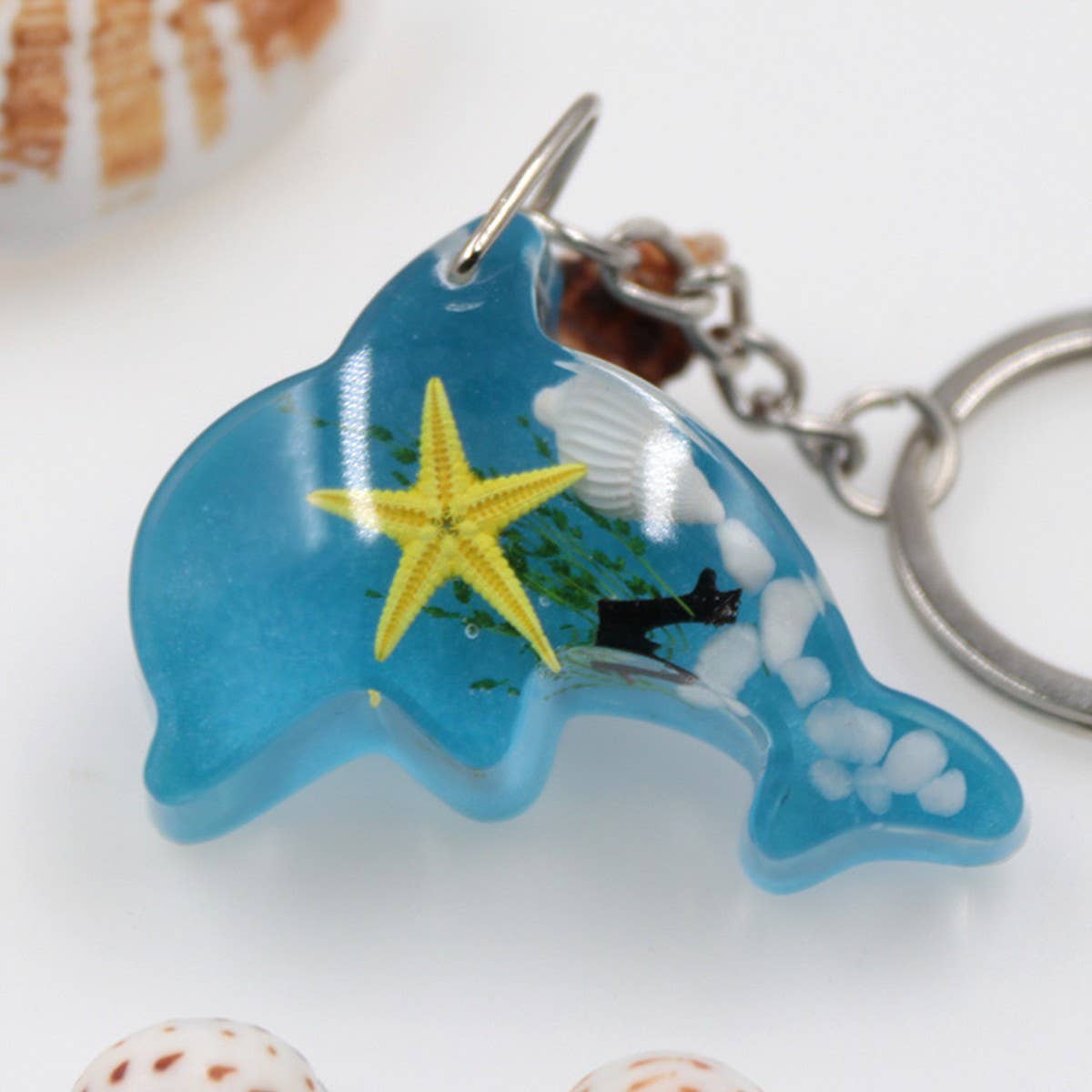 OCEAN SERIES DOLPHIN CAR KEYCHAIN PENDANT_CWMM3717