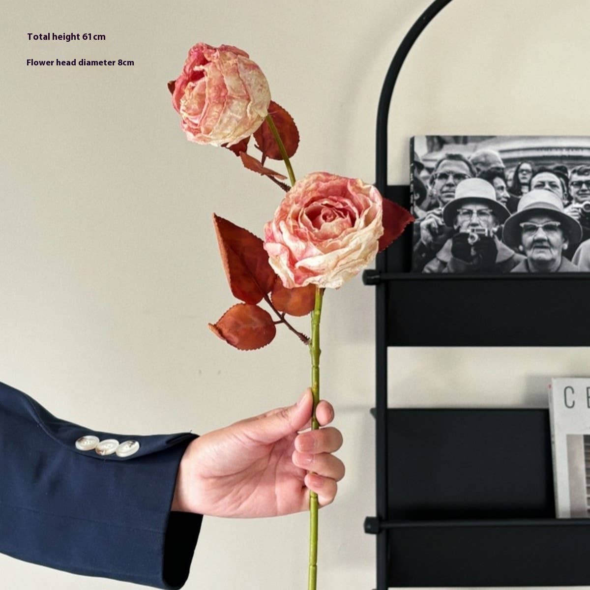 Vintage Ink-Styled Rose Bouquet with Dry Leaves