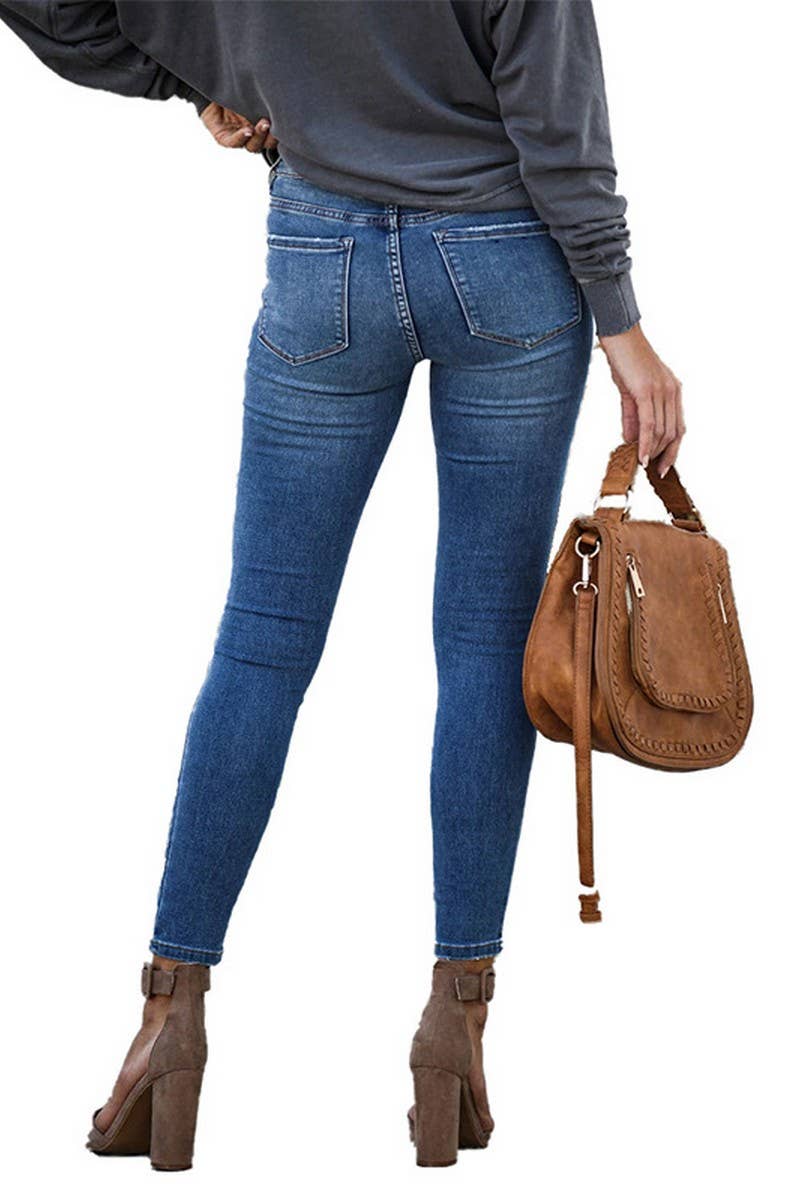 CWJP0605_TRETCH MID RISE SLIM FIT ANKLE SKINNY JEANS