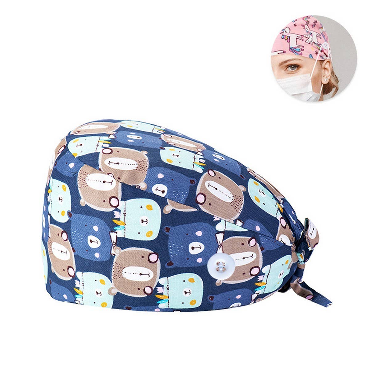 PRINTED SURGICAL CAP SCRUB CAP COTTON NURSE CAP_CWAH3378