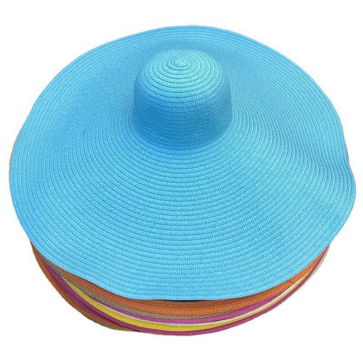 Summer oversized brim straw hat for women_CWAH3399