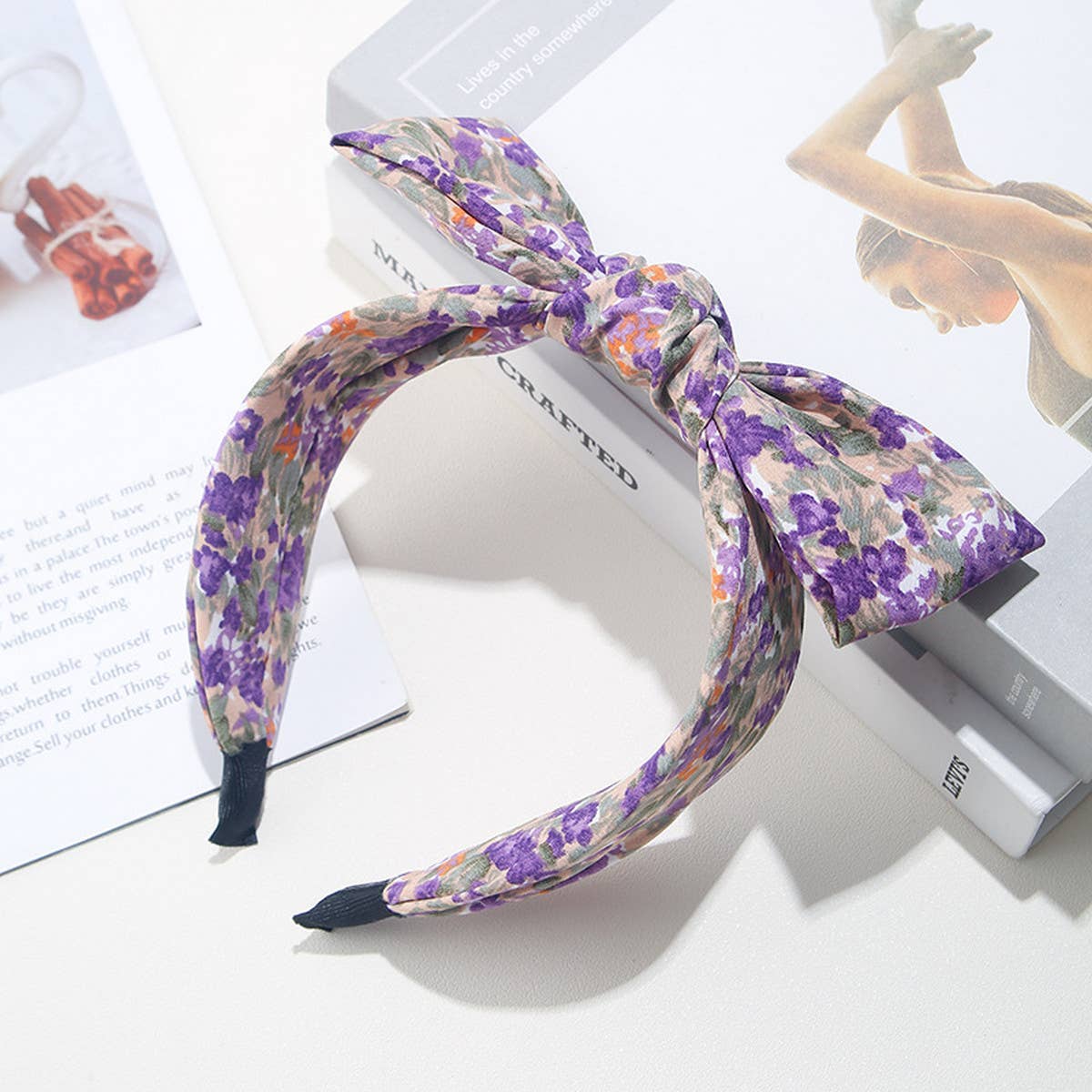 2024 RETRO PRINTED SIMPLE BOW HEADBAND_CWAHA1702