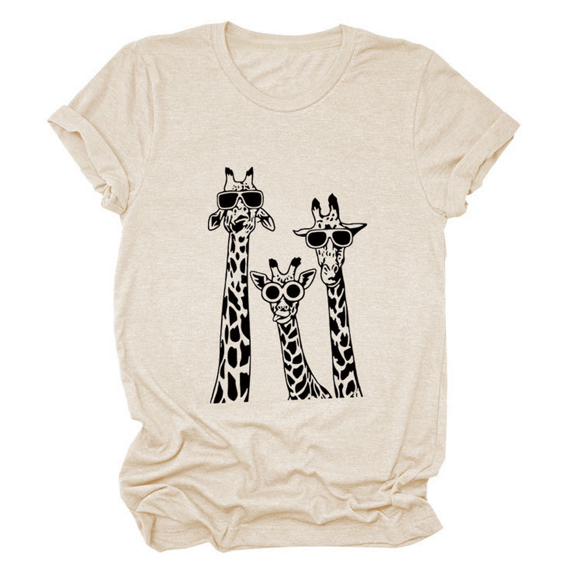 Women's Giraffe Print Casual Summer T-Shirt