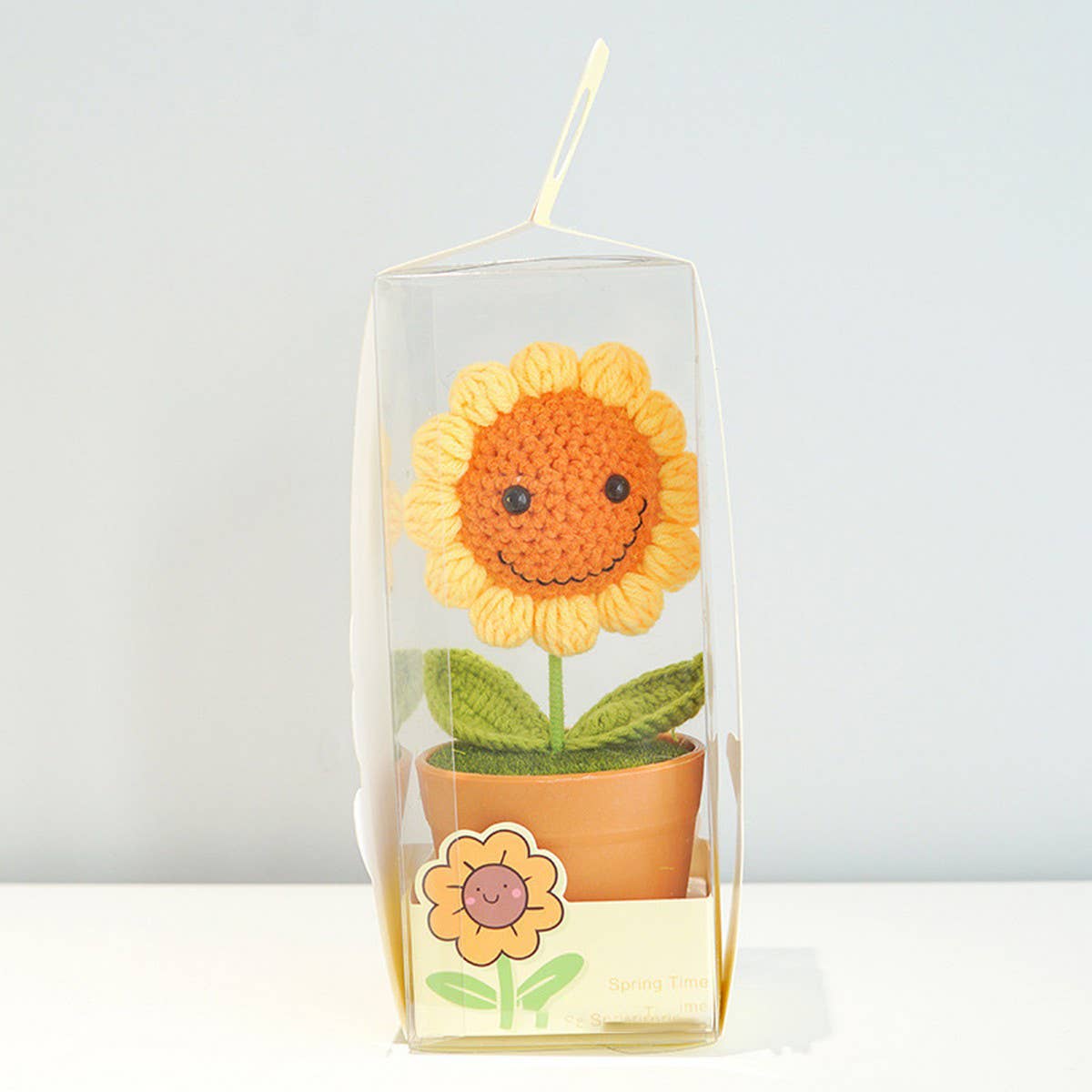 CWMM9268_KNITTED SUNFLOWER POTTED DESKTOP ORNAMENT