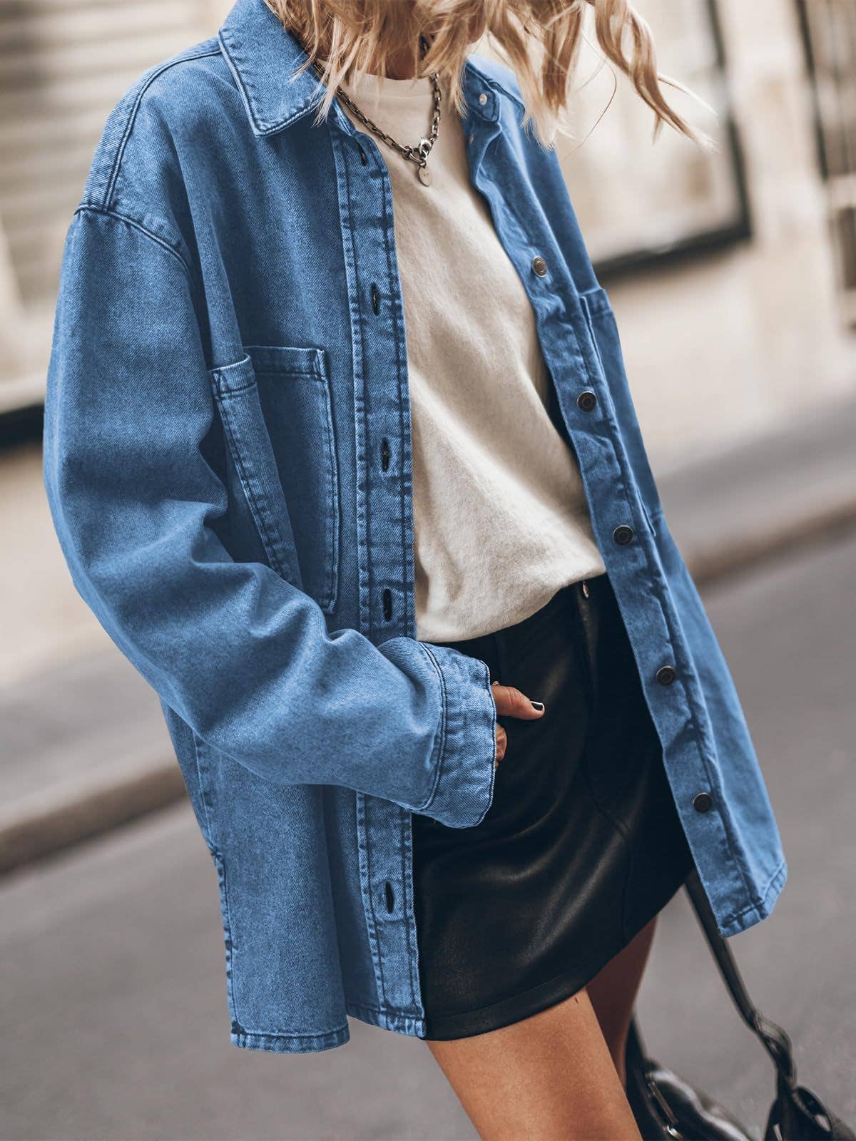 BAGGY CASUAL VINTAGE LONG-SLEEVED DENIM JACKET