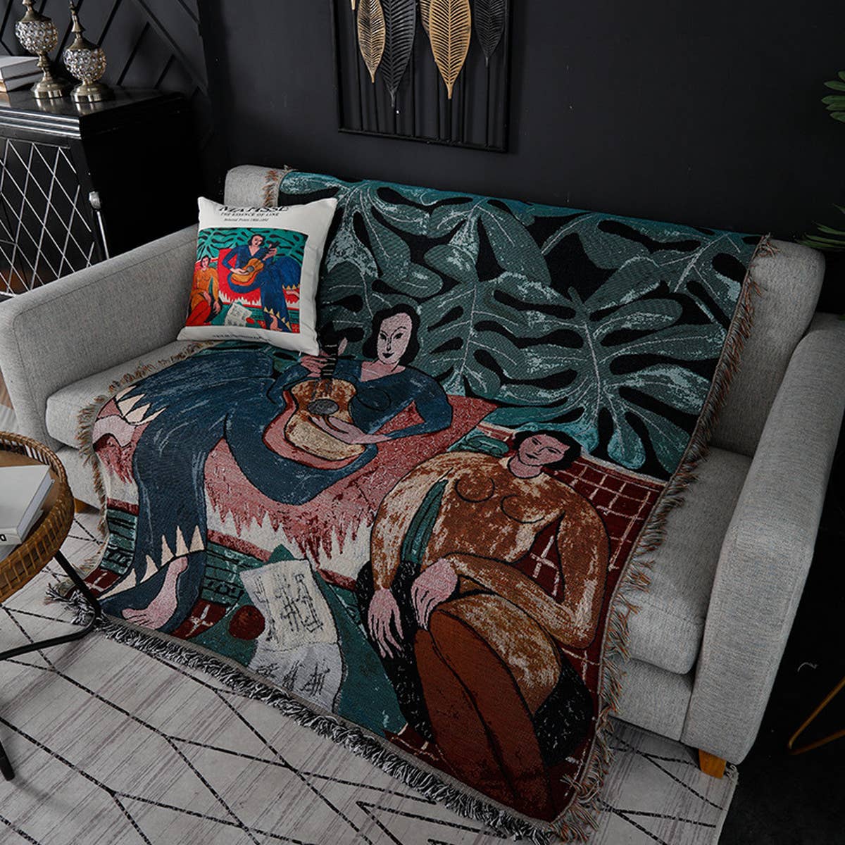 MULTIFUNCTIONAL BLANKET WITH OIL PAINTING PATTERN