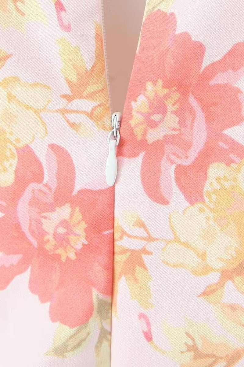 CWDSD6647_SLEEVELESS PRINTED FITTED CAMISOLE DRESS