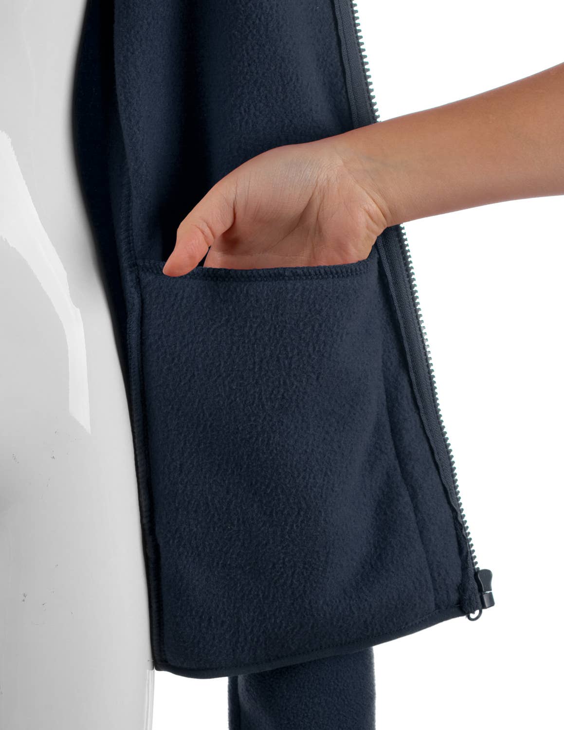 CWOJA693_Long Sleeve Full-Zip Thermal Basic Fleece Jacket