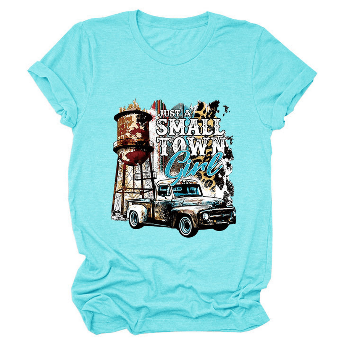Just a Small Town Girl Print T-Shirt ??Loose Fit_CWTTS1525