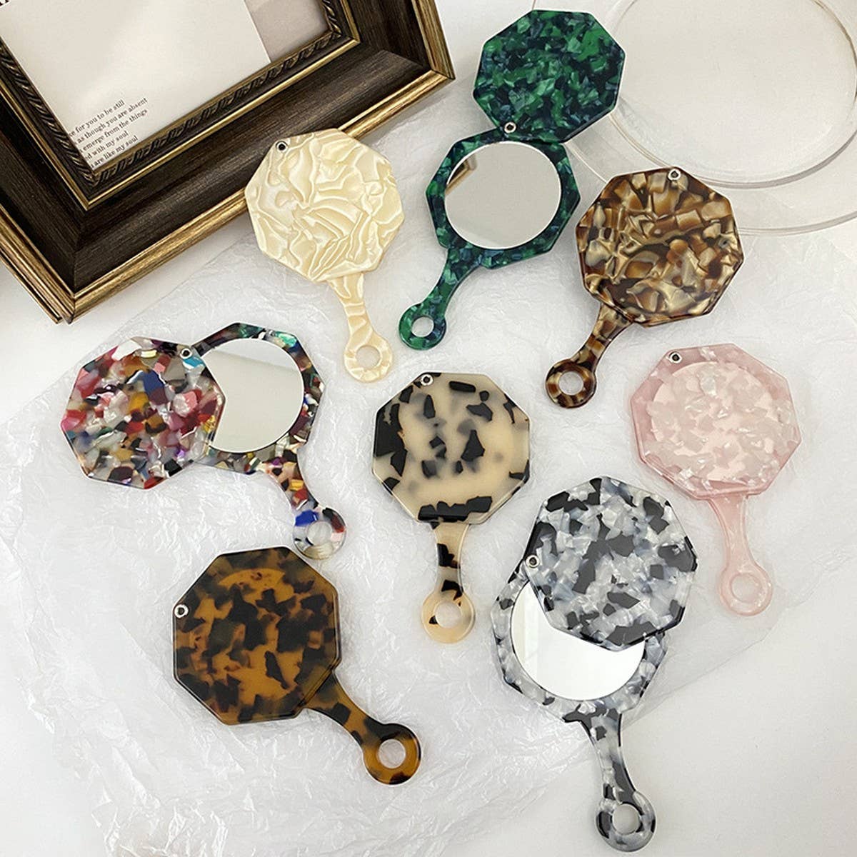 Creative Polygon Shape Handheld Compact Mirror