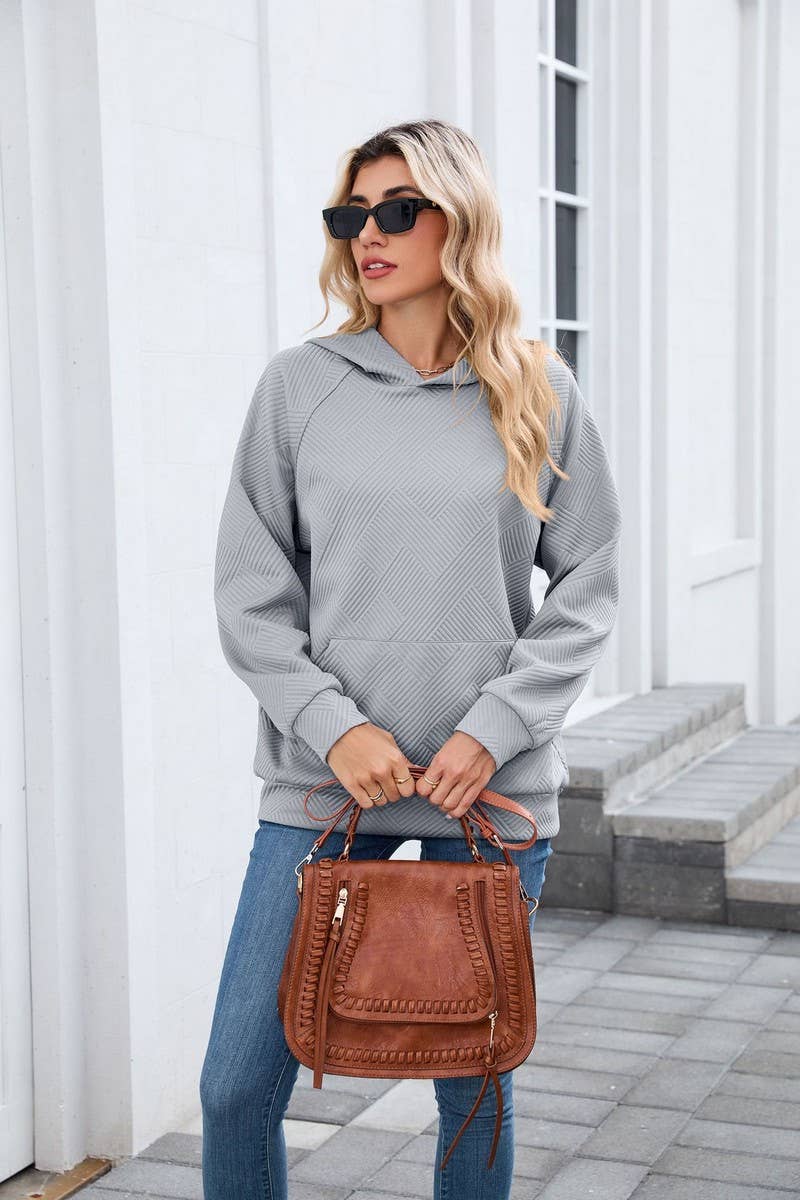CWOHOL00661_SOLID HOODED POCKET CASUAL SWEATSHIRT