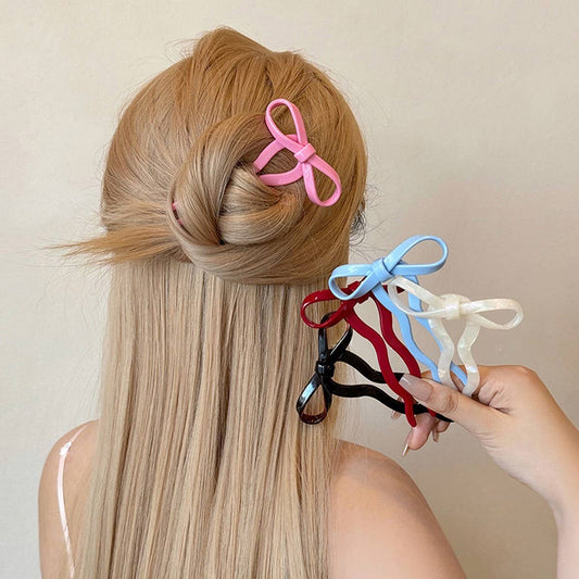 Elegant Bow U-Shaped Hair Stick - Sweet Bun Pin