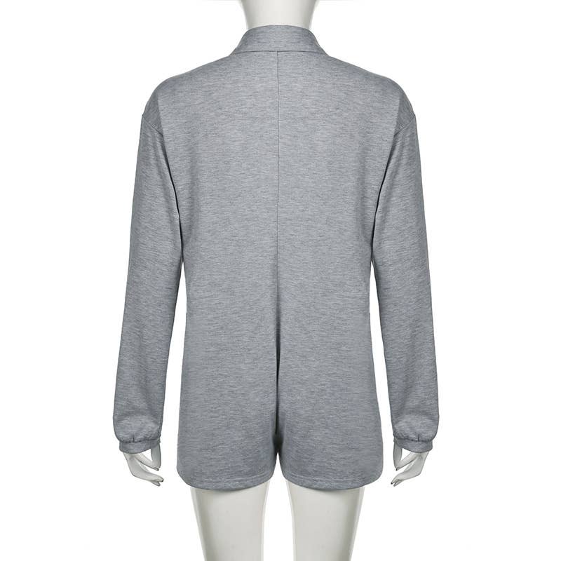 Simple style solid-color casual jumpsuit