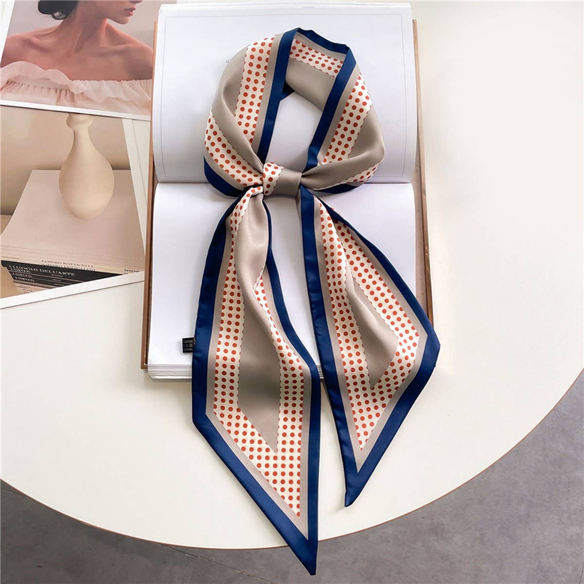 FASHIONABLE DOUBLE-LAYER RIBBON ANGLED HEAD SCARF