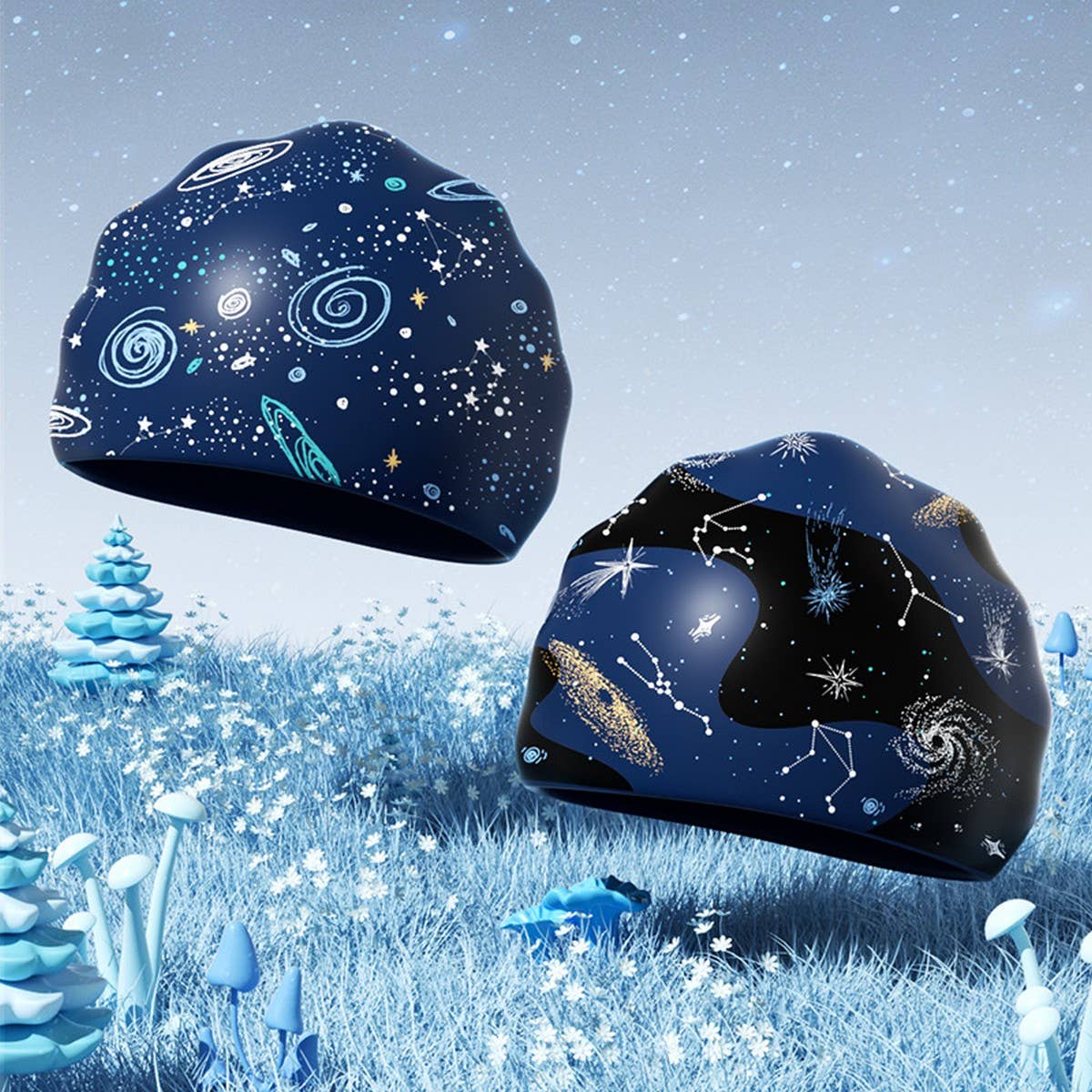 Boys' XL Silicone Swim Cap ??œGalaxy Print Comfy Fit_CWMM6785