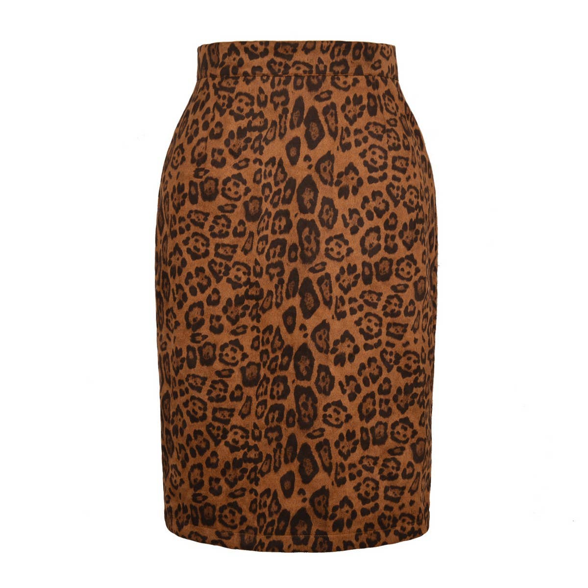 LEOPARD SUEDE SKIRT SEXY PRINTED MIDI SKIRT