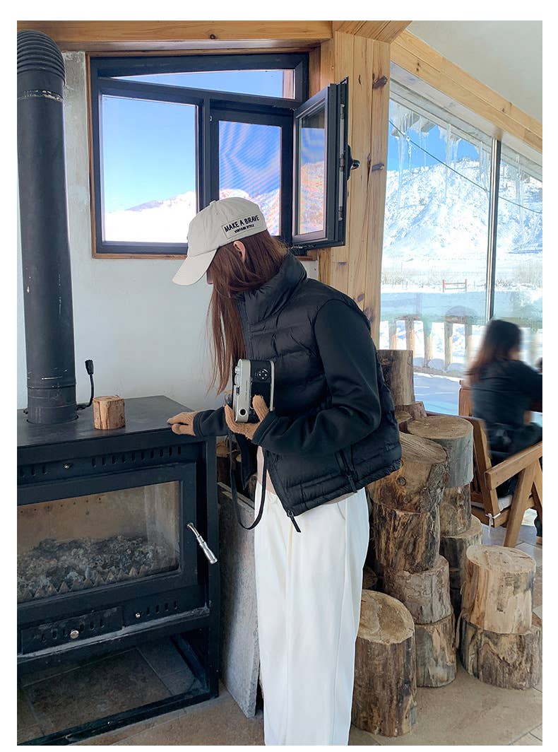 Slim short cotton jacket patchwork jacket