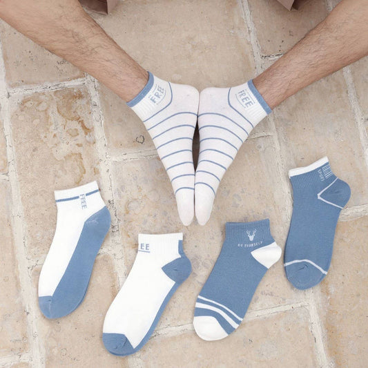 MEN'S COTTON BREATHABLE STRIPED SPORTS SOCKS