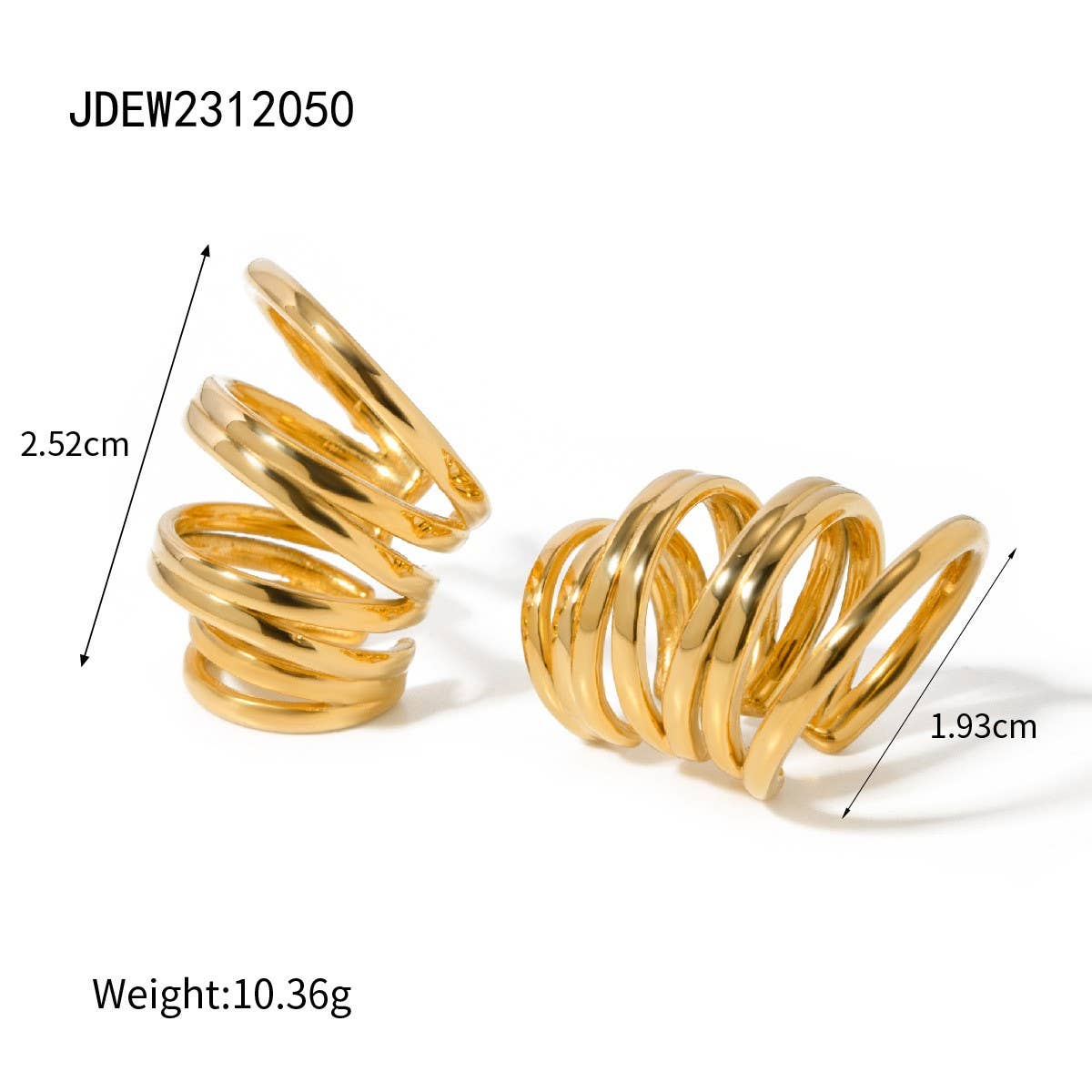 VERSATILE 18K GOLD STAINLESS STEEL EARRINGS