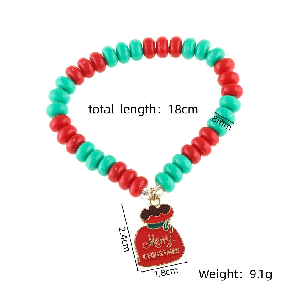 CHRISTMAS ABACUS BEADED COUPLE BEADED BRACELET