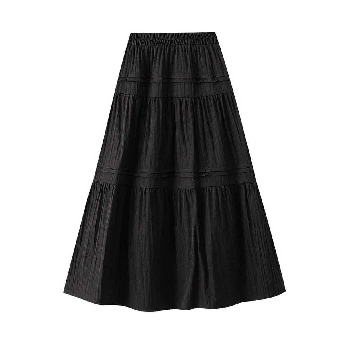 HIGH WAIST MID-LENGTH A-LINE SKIRT
