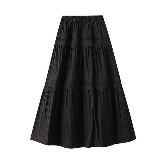HIGH WAIST MID-LENGTH A-LINE SKIRT