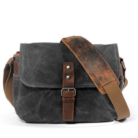 Waterproof Waxed Canvas DSLR Camera Satchel_CWAB5557