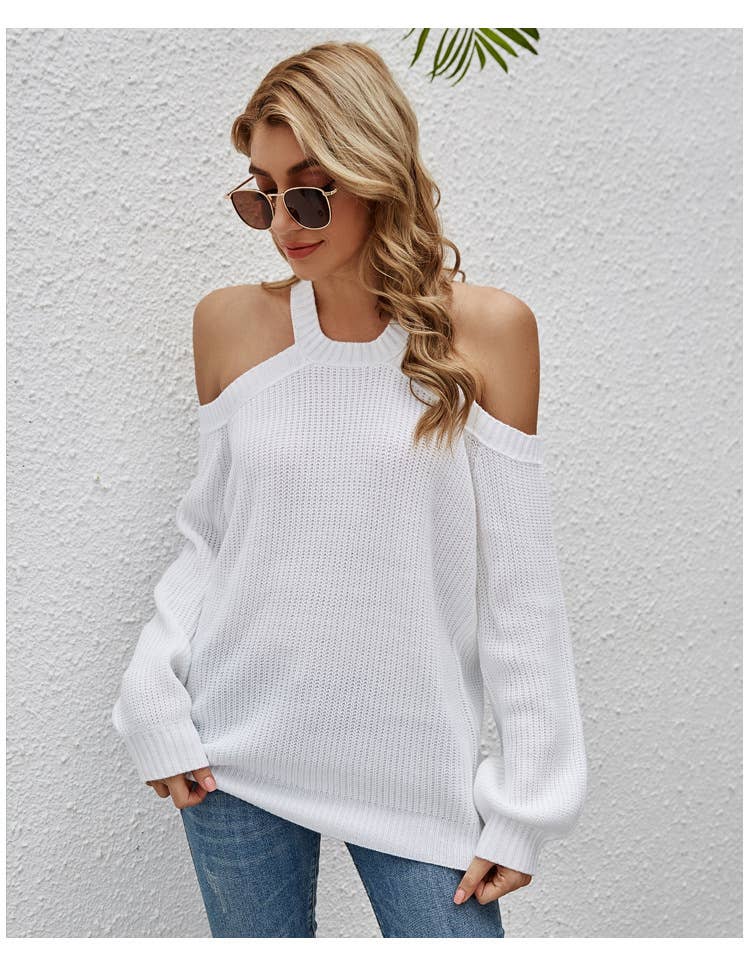FASHION CASUAL SOLID COLOR LONG SLEEVE KNITWEAR