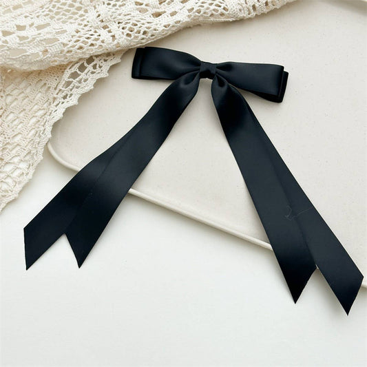 DOUBLE-LAYER BOW RIBBON TASSEL HAIR ACCESSORIES
