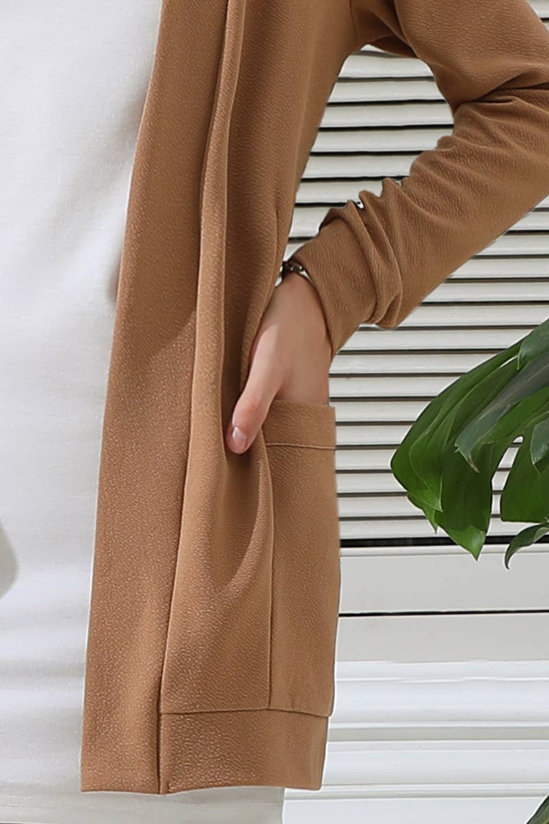 CWOCAL532_LONG SLEEVE SHORT ROVE CARDIGAN WITH POCKETS