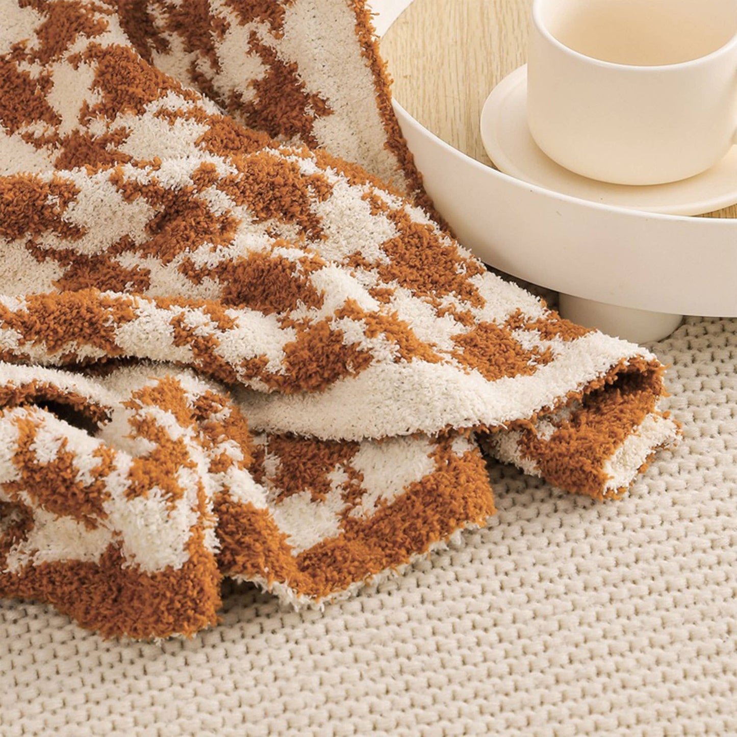 ZEBRA PRINT, HOUNDSTOOTH COZY THROW BLANKETS_CWMM0210