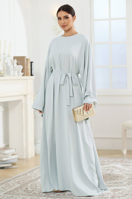 WOMEN'S PURE COLOR SIMPLE ROBE CASUAL DRESS