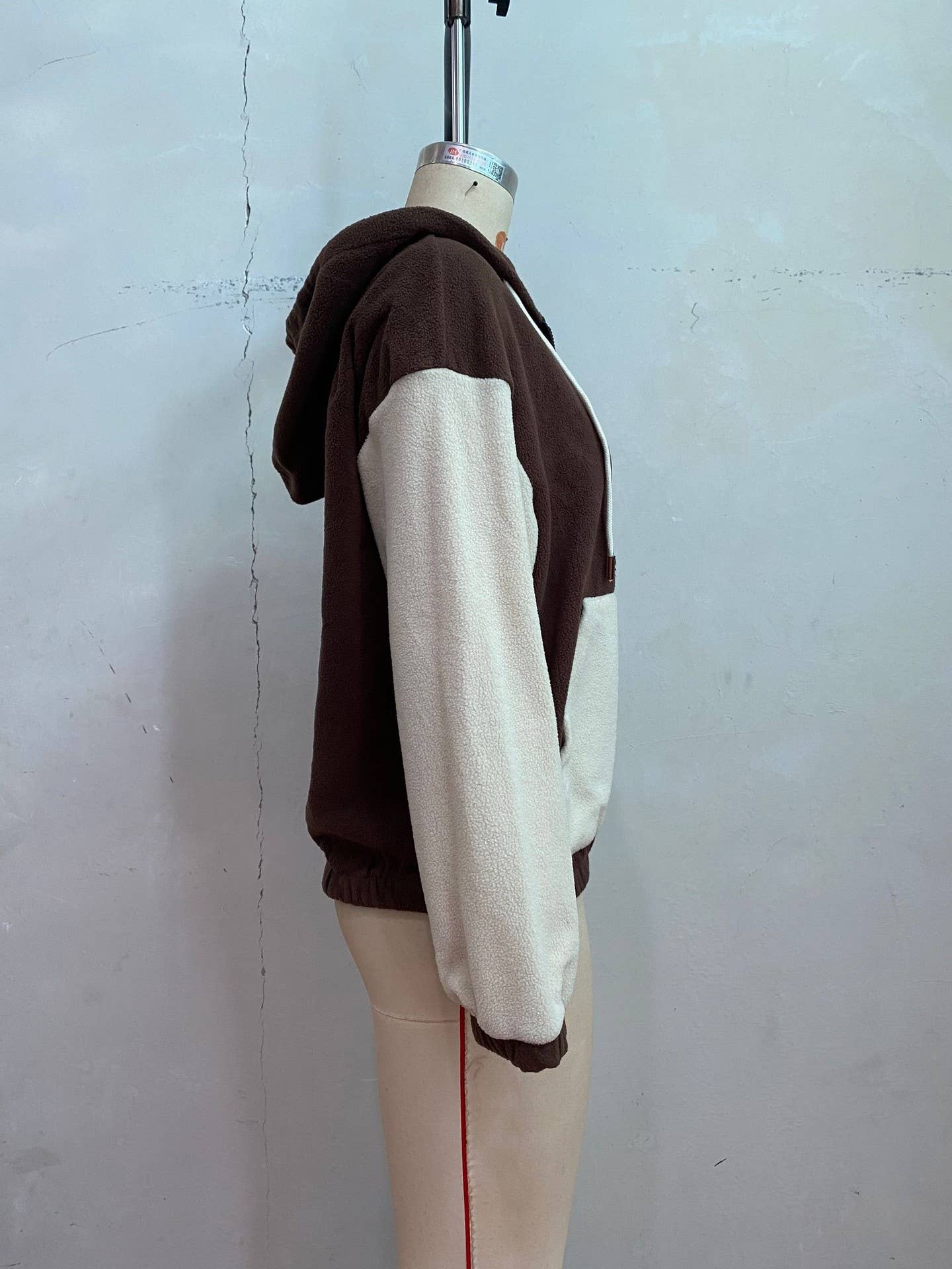 Hooded,color-blocked polar fleece zipper Jackets