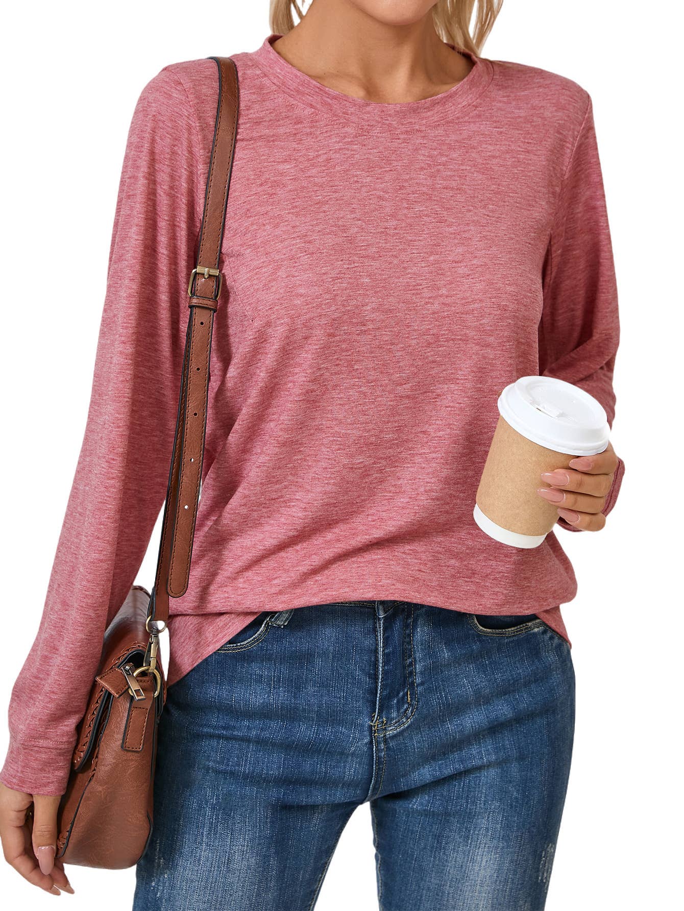 SOLID COLOR CASUAL CREWNECK COMFORTABLE T-SHIRT