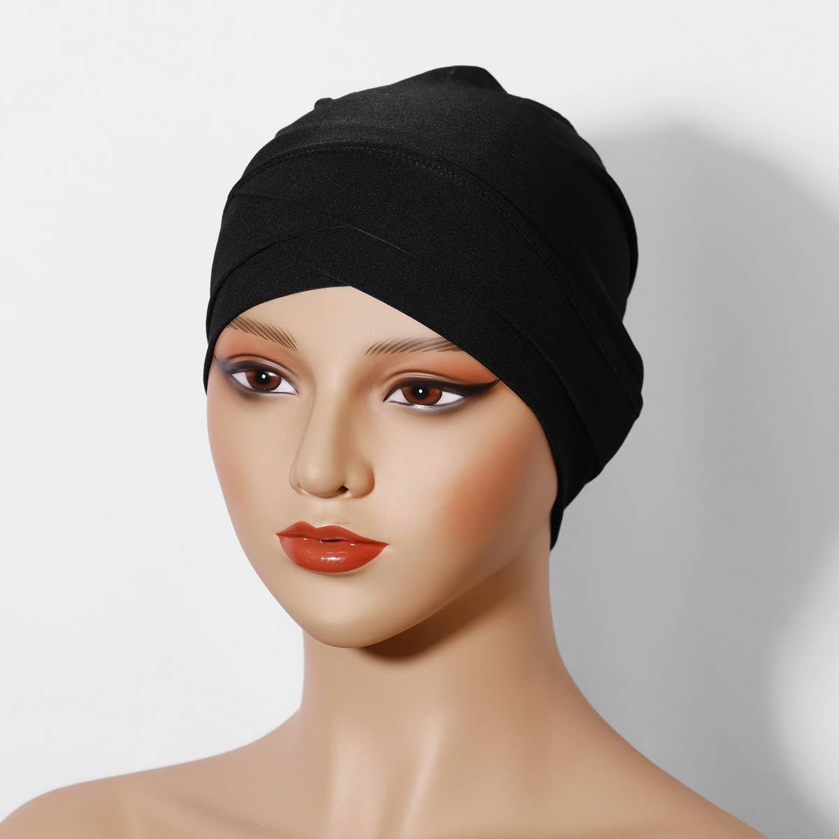 FASHION CRYSTAL LINEN TWO-LAYER CROSS HEADSCARF_CWASC2458