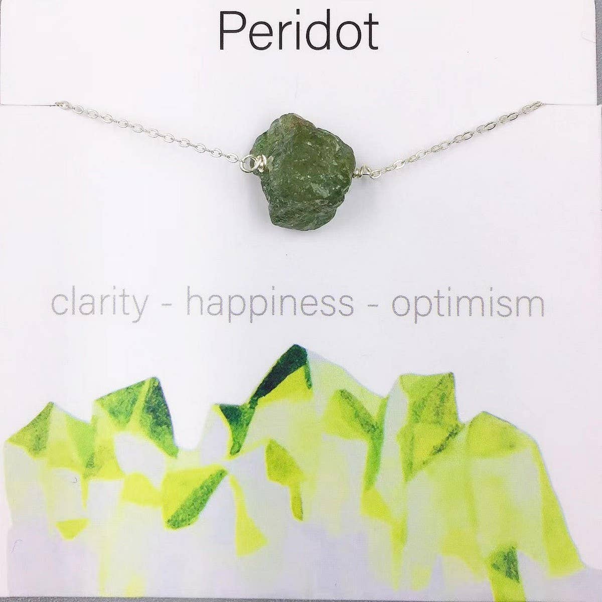 NATURAL CRYSTAL PENDANT NECKLACE WITH CARD