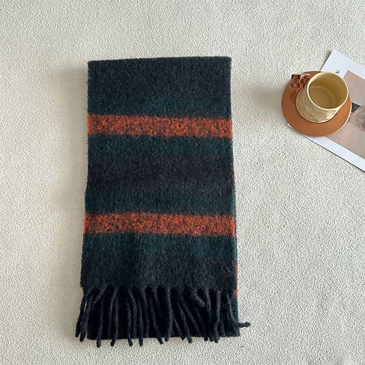 Wool Scarf for Winter ??Reversible Checkered Shawl_CWASC2327