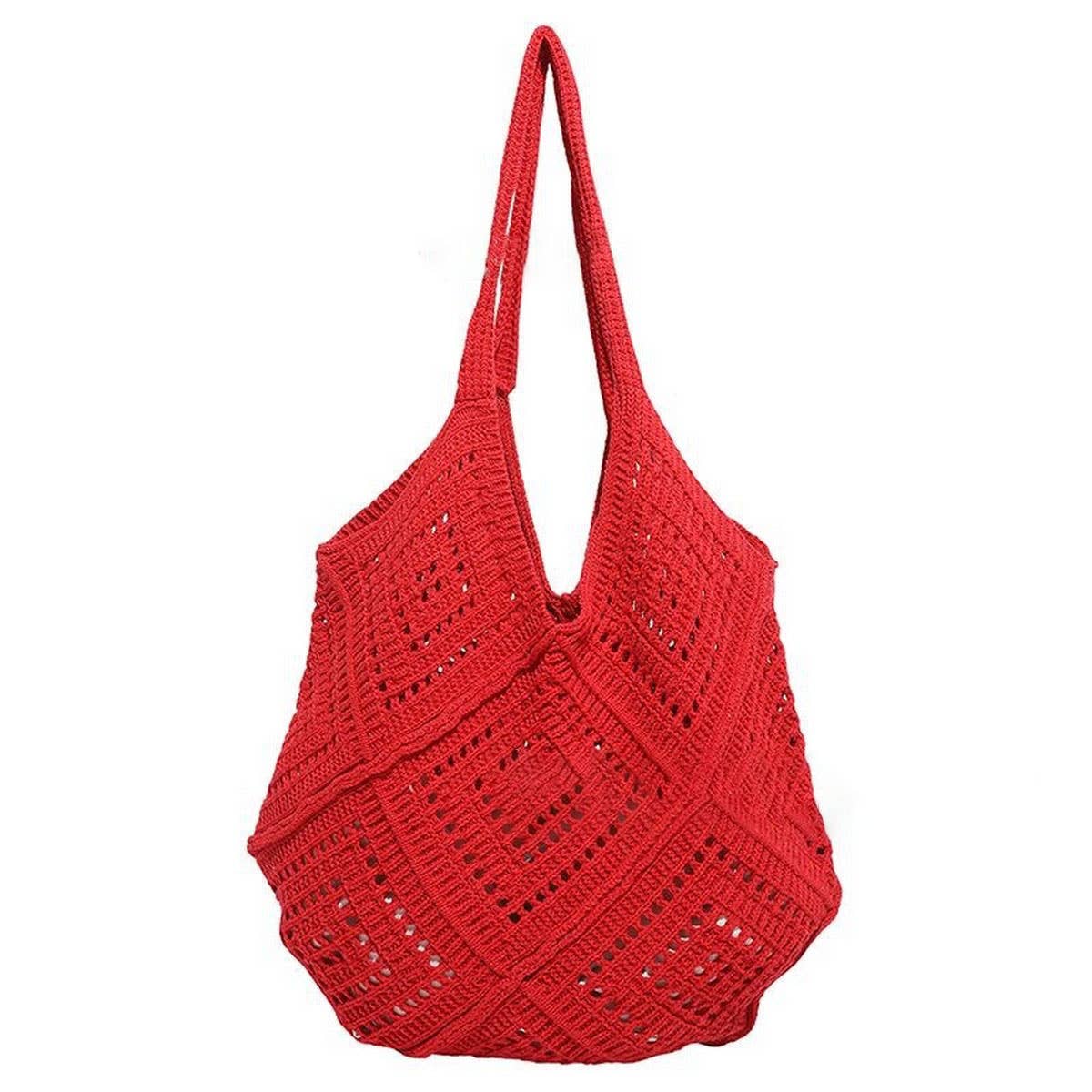 CUAB00627_2025 BOHO KNIT TOTE BAG LARGE CAPACITY HOLLOW BAG