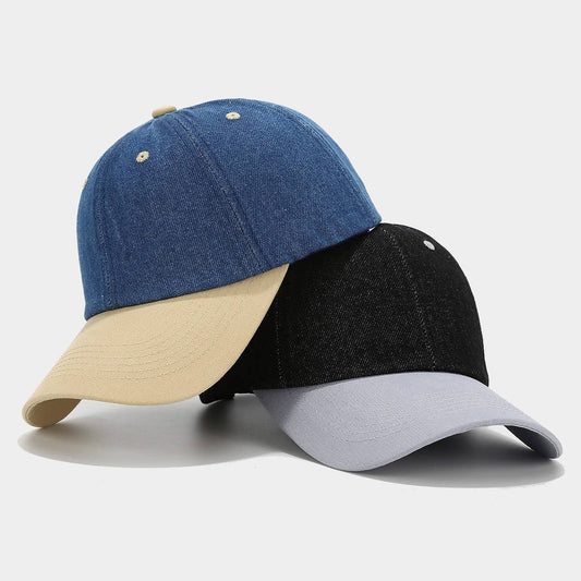 Trendy Soft Brim Baseball Cap - Denim Patchwork Hat CWAH2025