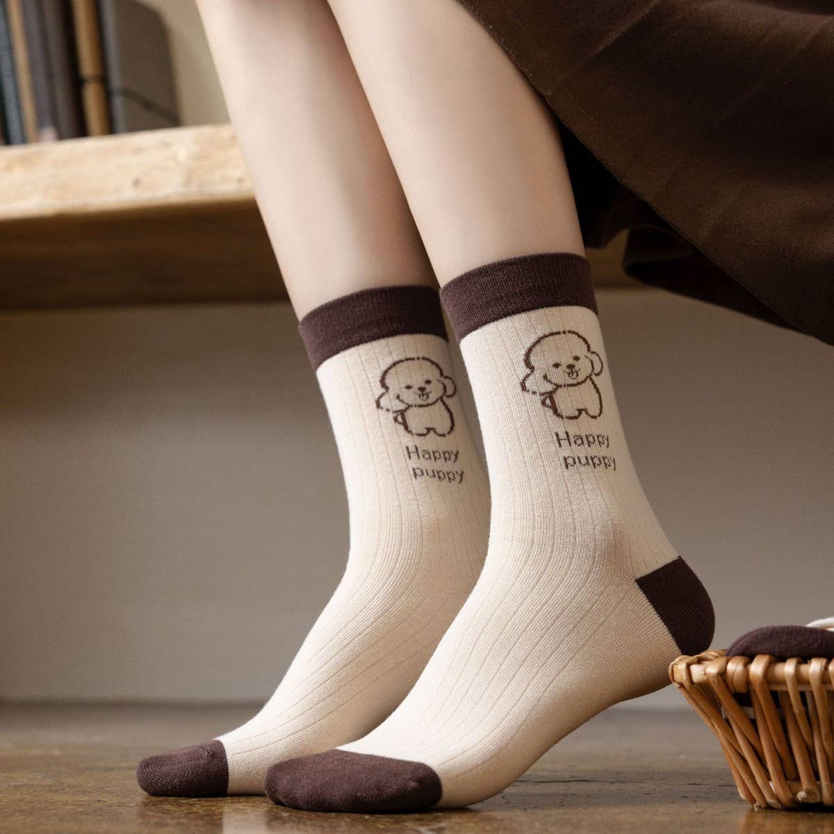 NEW AUTUMN MAILLARD CARTOON CUTE PUPPY SOCKS